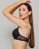 Solid with lace wings JET BLACK-LSI / 34B